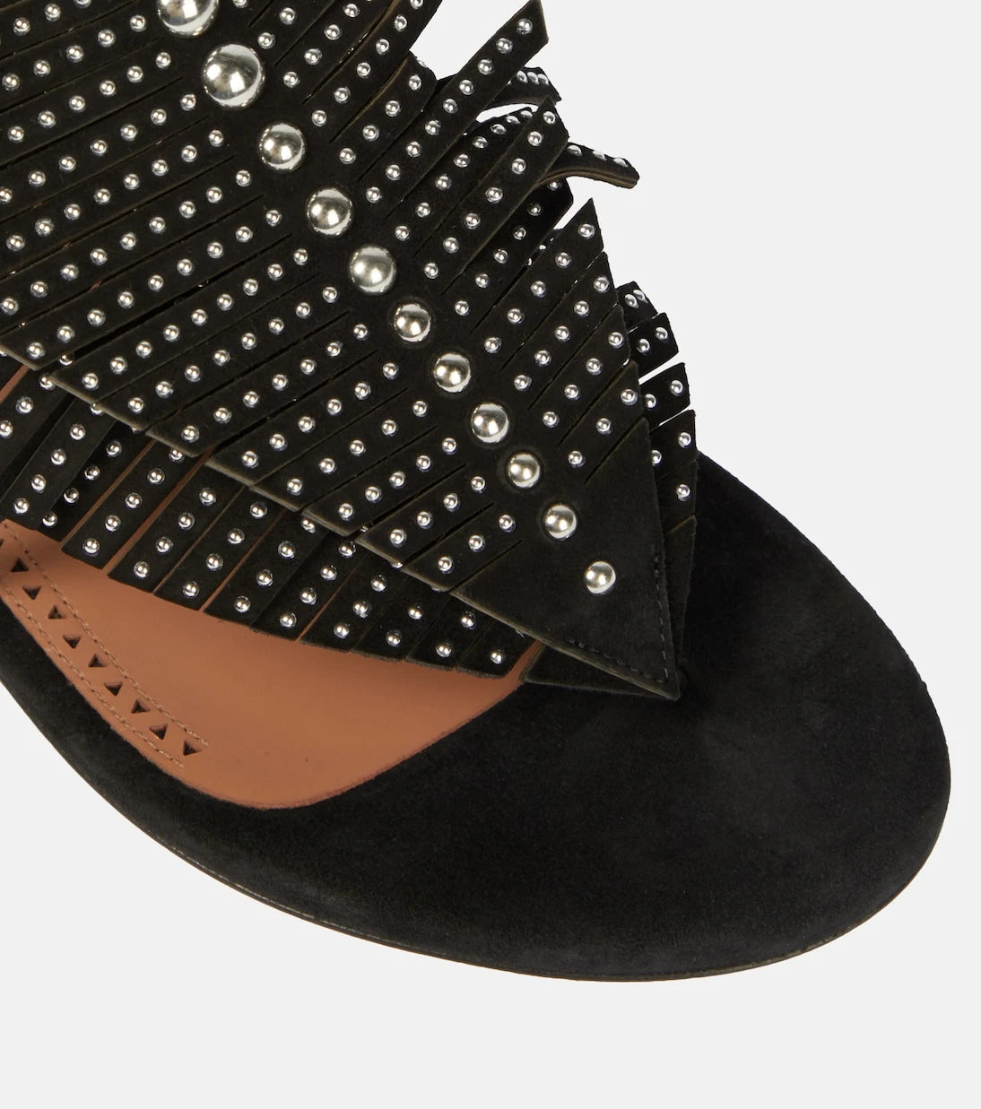 Alaïa - Embellished suede thong sandals
