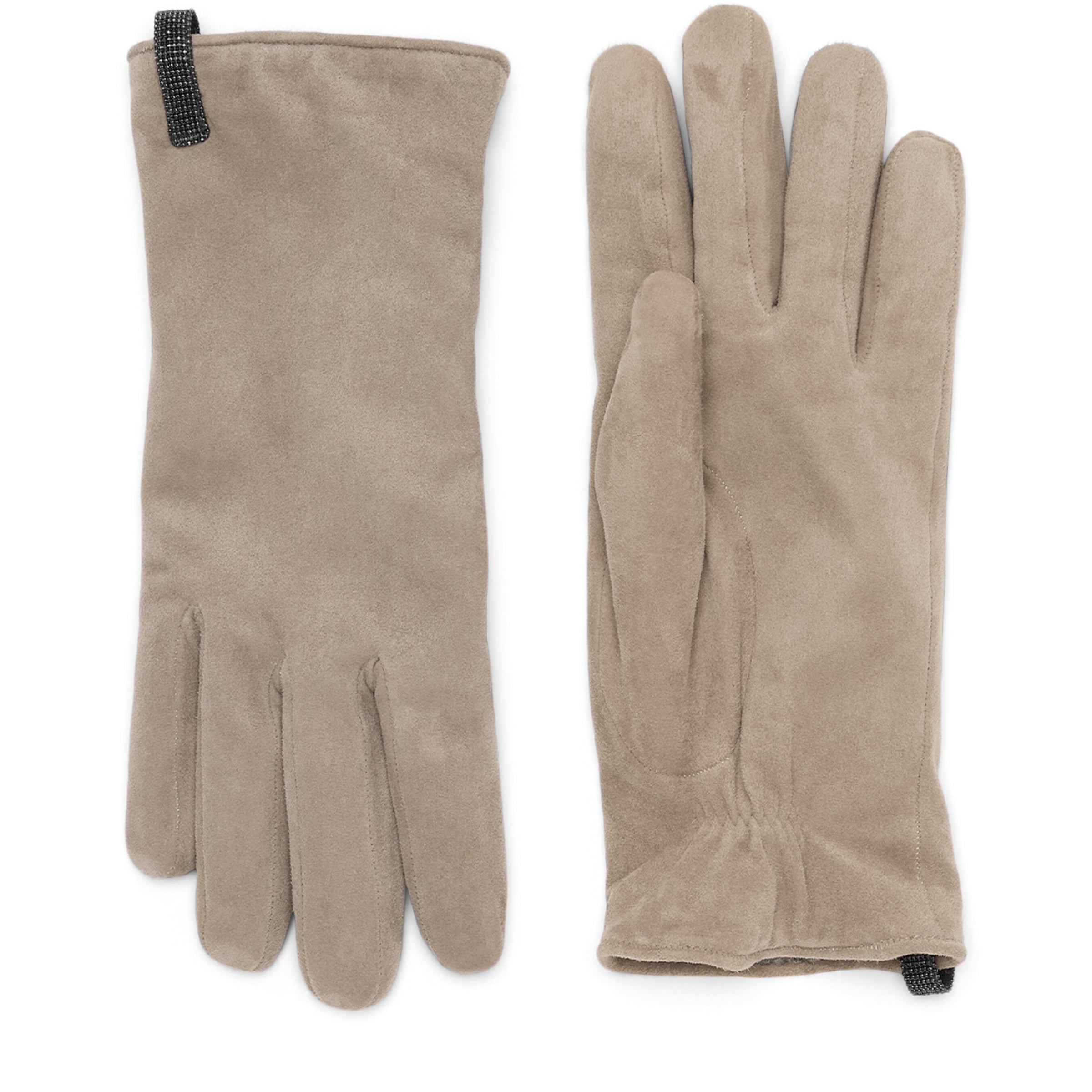 Brunello Cucinelli Blue Suede Monili Gloves
