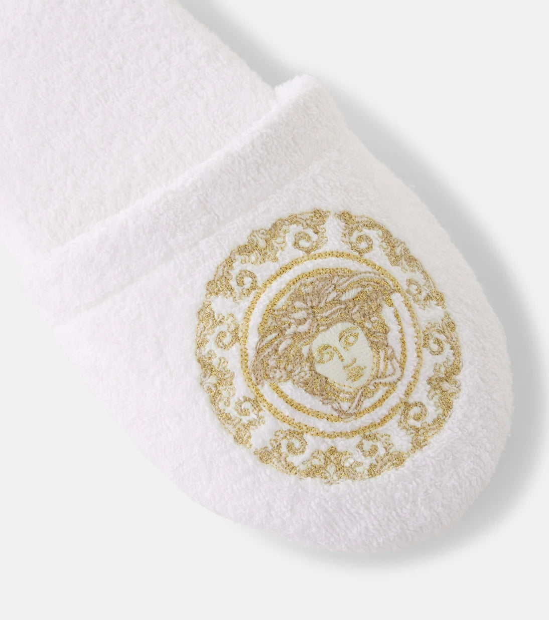 Versace Home - شبشب من القطن والكتان بتصميم تيري