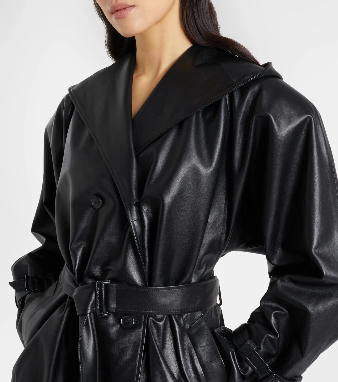 Magda Butrym - Hooded leather jacket
