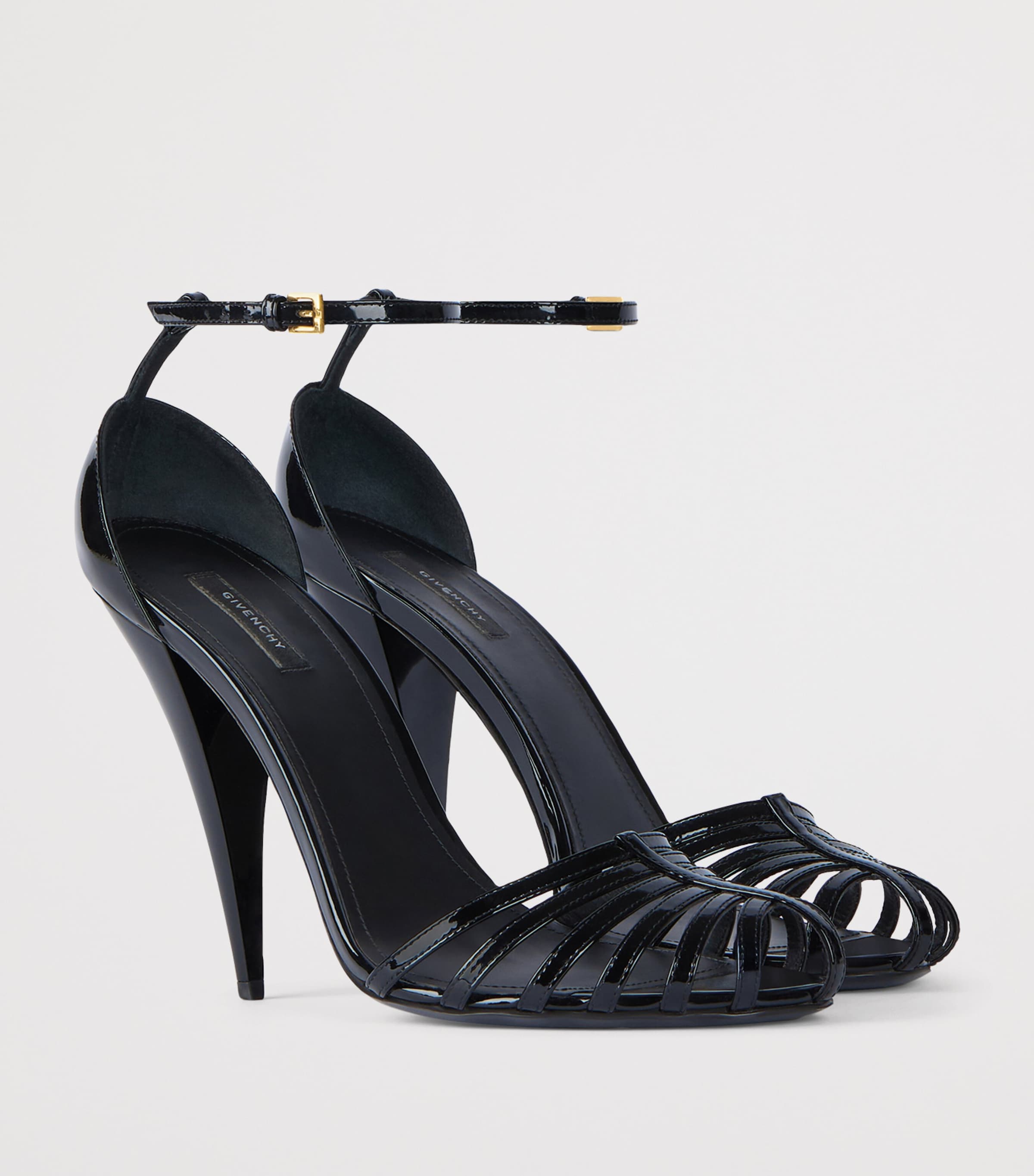 Givenchy Patent Leather Caged Heeled Sandals 95