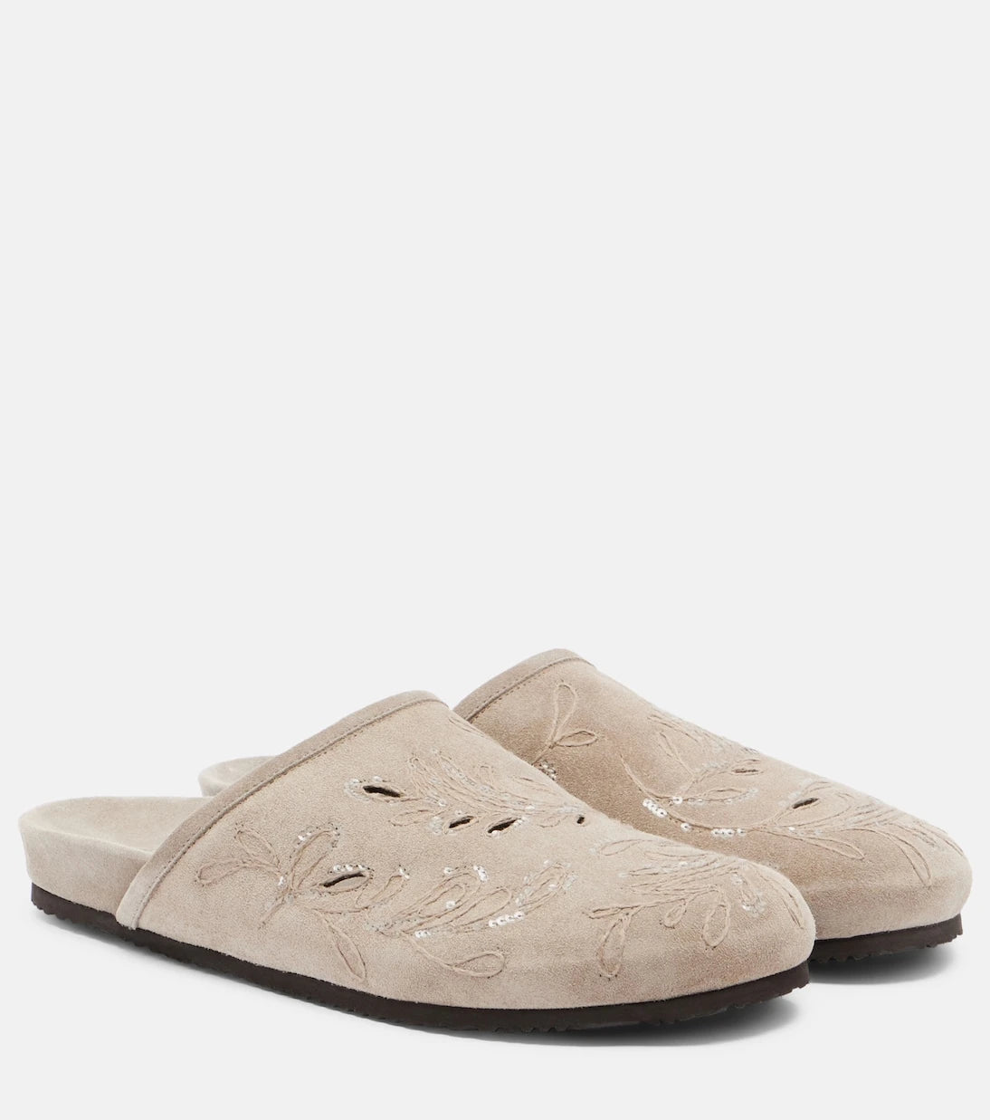 Brunello Cucinelli - Sequined suede slides