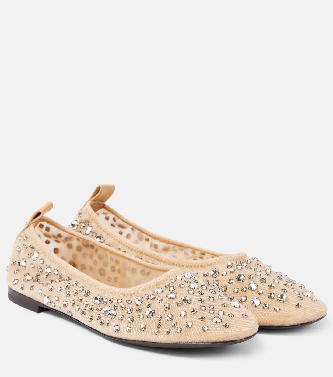 Tory Burch - Crystal-embellished mesh ballet flats
