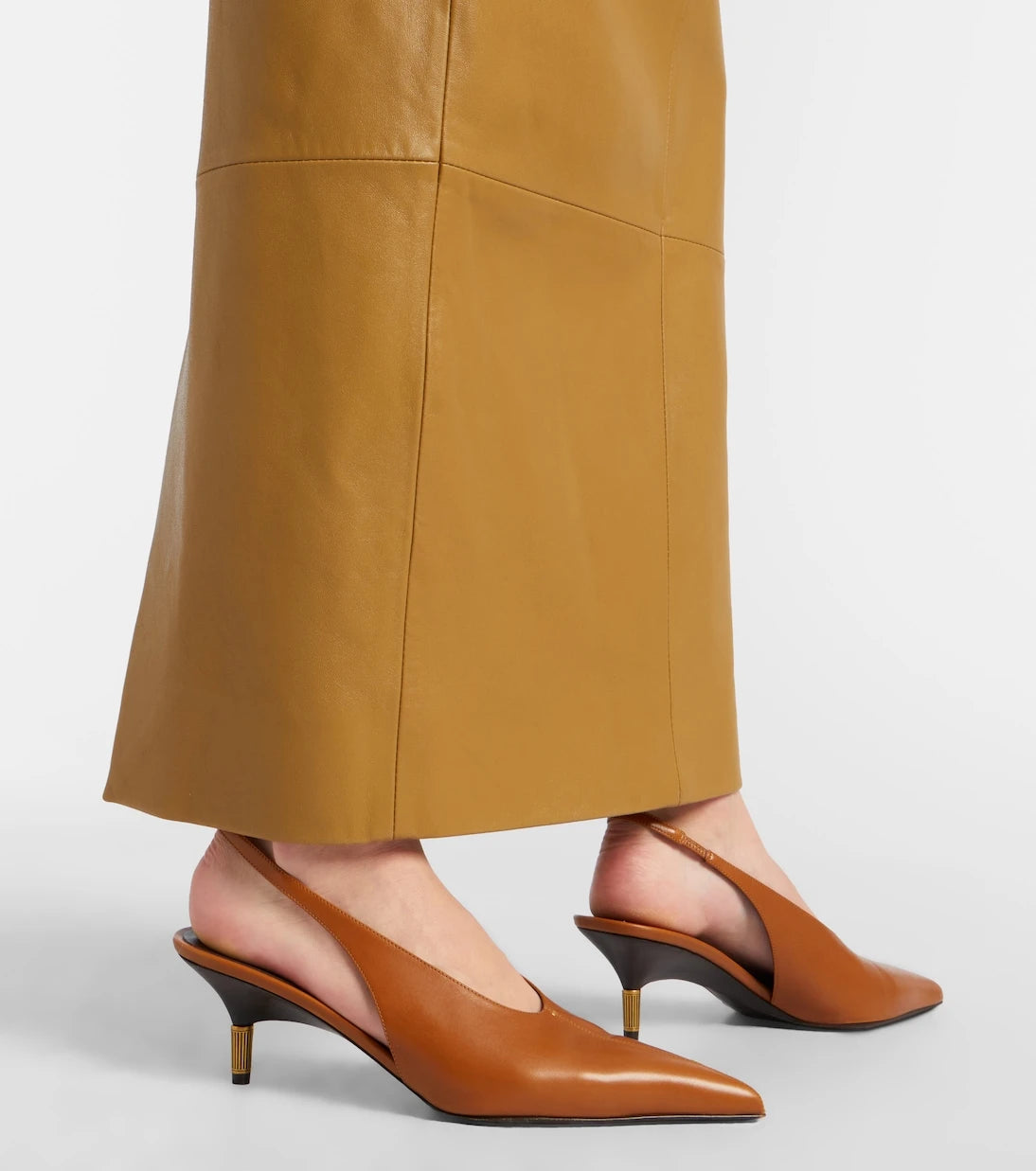 Khaite - Bella 55 leather slingback pumps