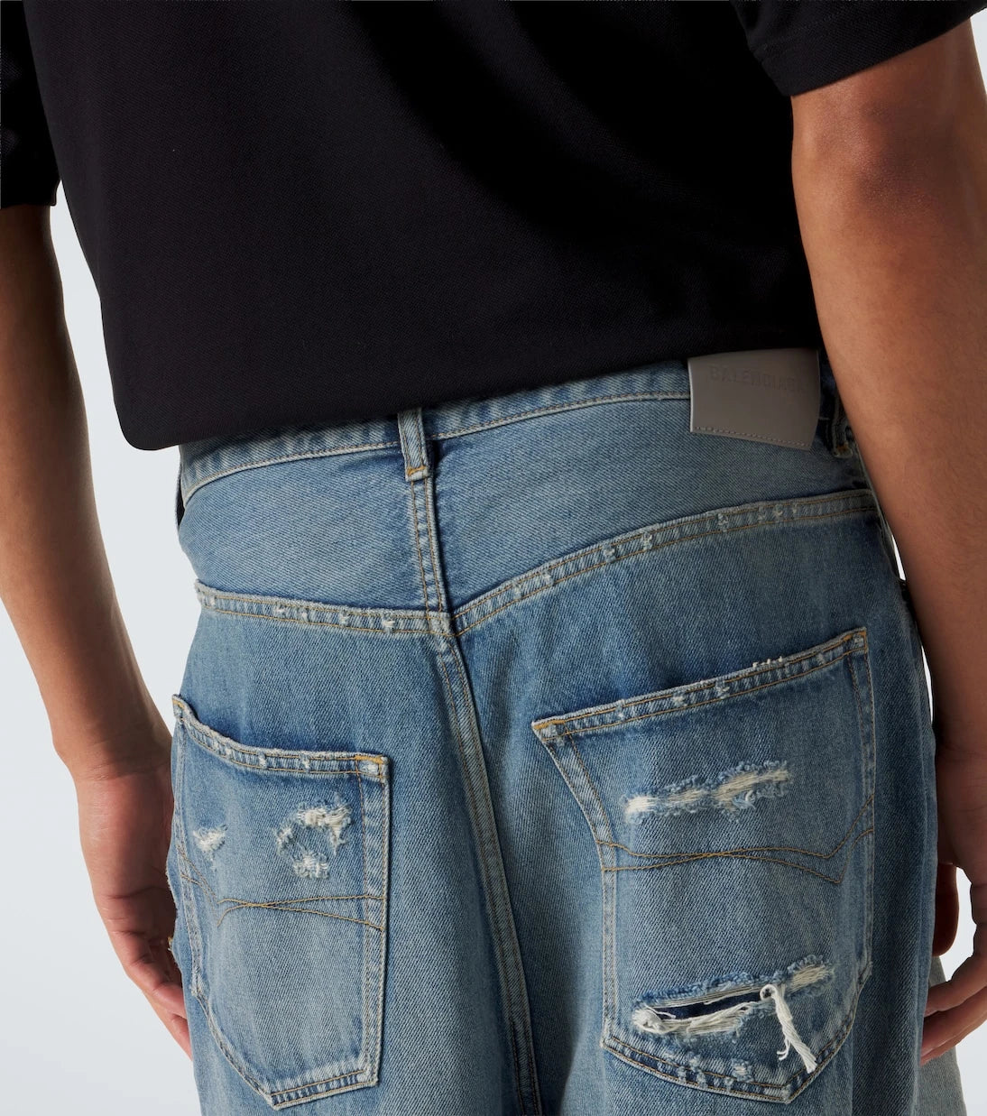 Balenciaga - Distressed wide-leg jeans