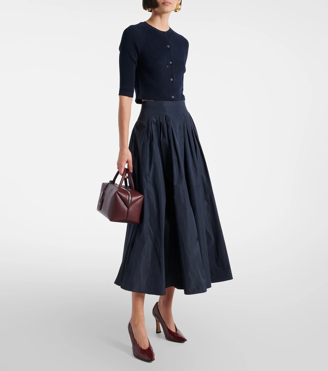 'S Max Mara - Jokey pleated taffeta midi skirt