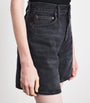 AGOLDE Black Denim Dame Wide-Leg Shorts