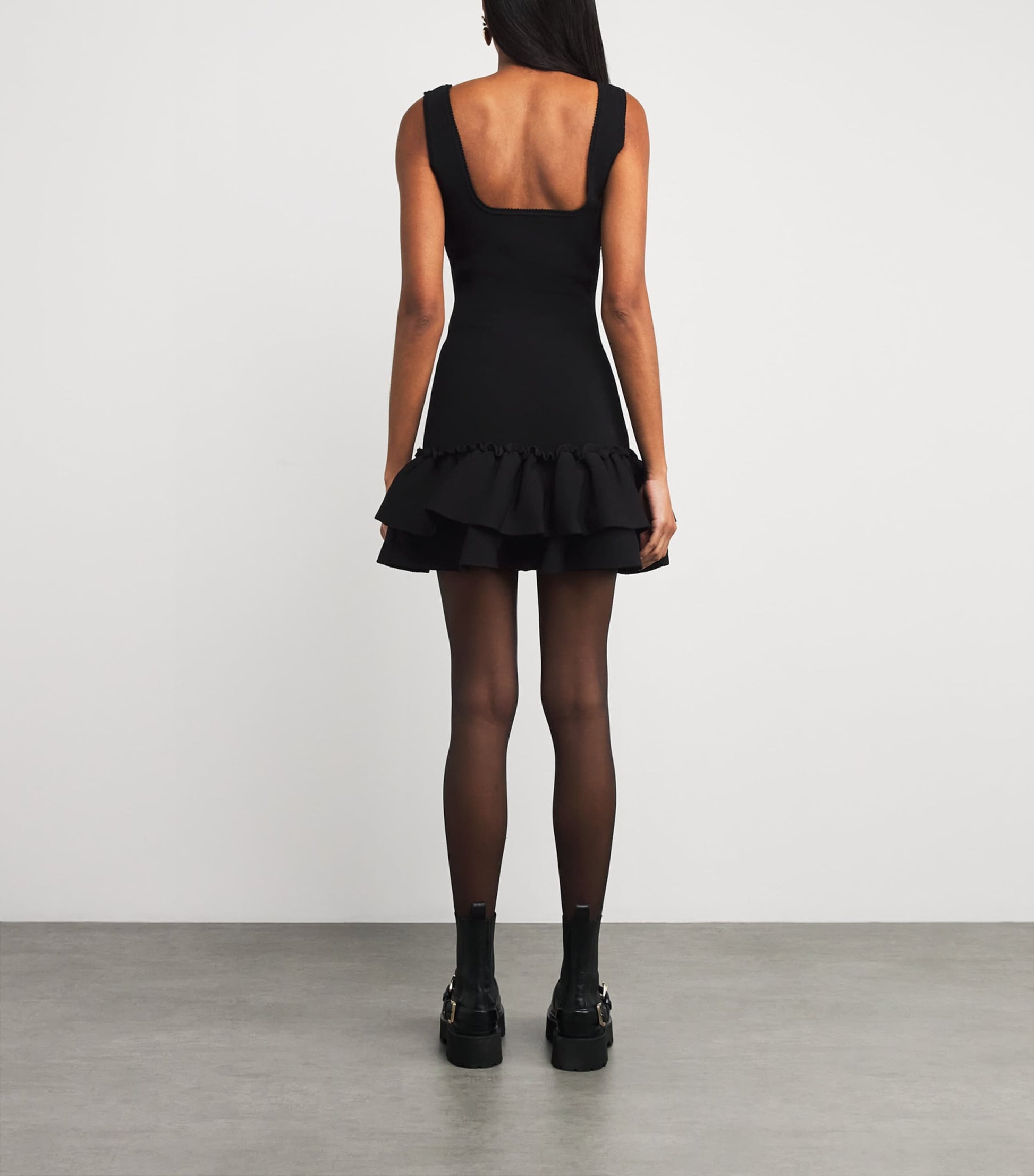 Sandro Paris Black Ruffled Mini Dress