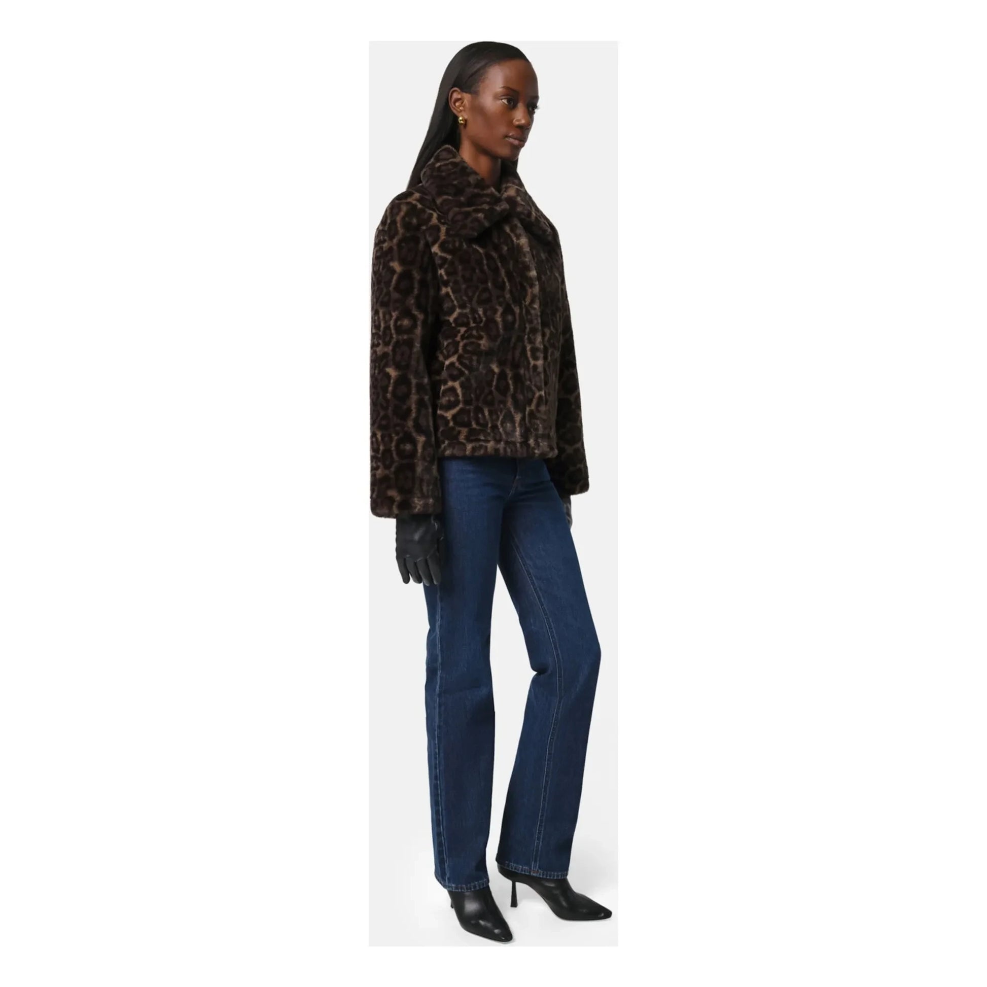 Apparis - Elis Leopard Recycled Fiber Jacket | Brown