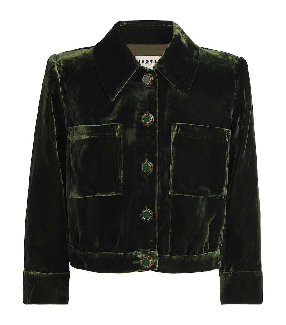 L'Agence Green Velvet Jia Jacket