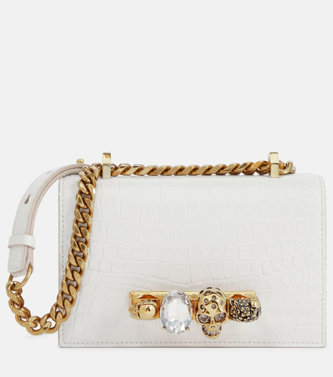 McQueen - Jewelled Satchel Mini leather crossbody bag