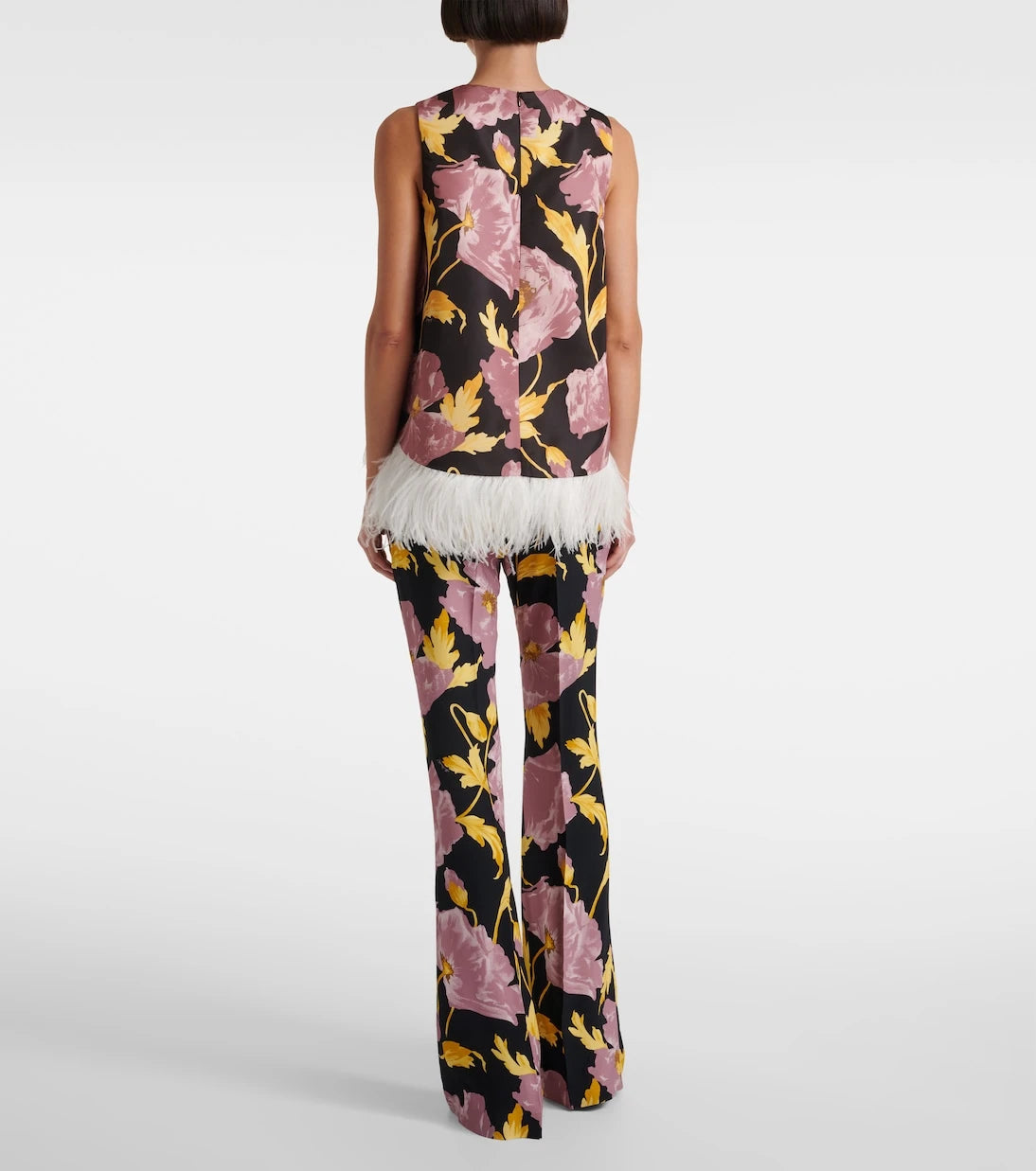 La DoubleJ - La Scala feather-trimmed asymmetrical top