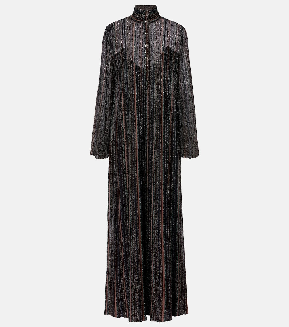 Missoni - فستان طويل ماكسي من قماش اللامية المزين بالترتر