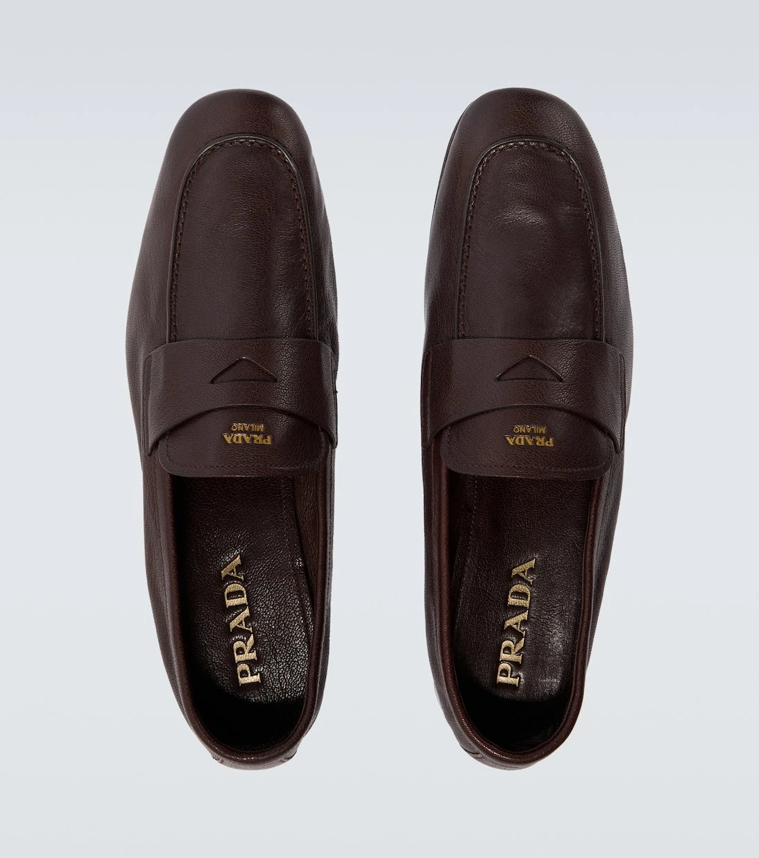 Prada - Logo leather penny loafers