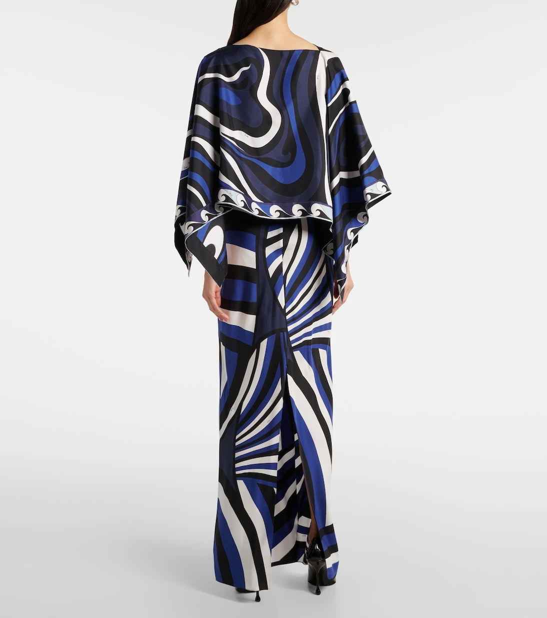 Pucci - طقم فستان وكاب حرير ايريدي