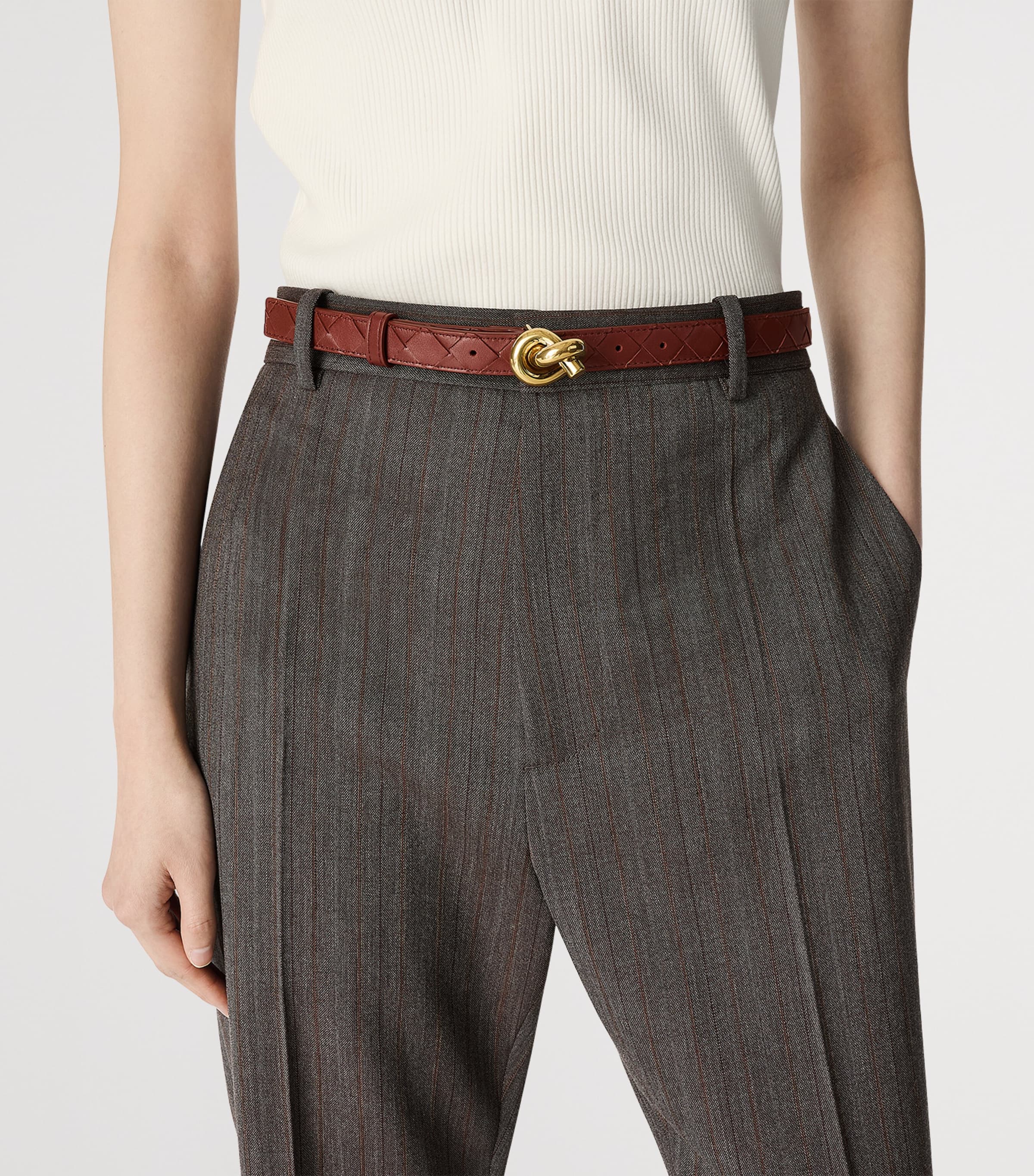Bottega Veneta Brown Leather Knot Belt