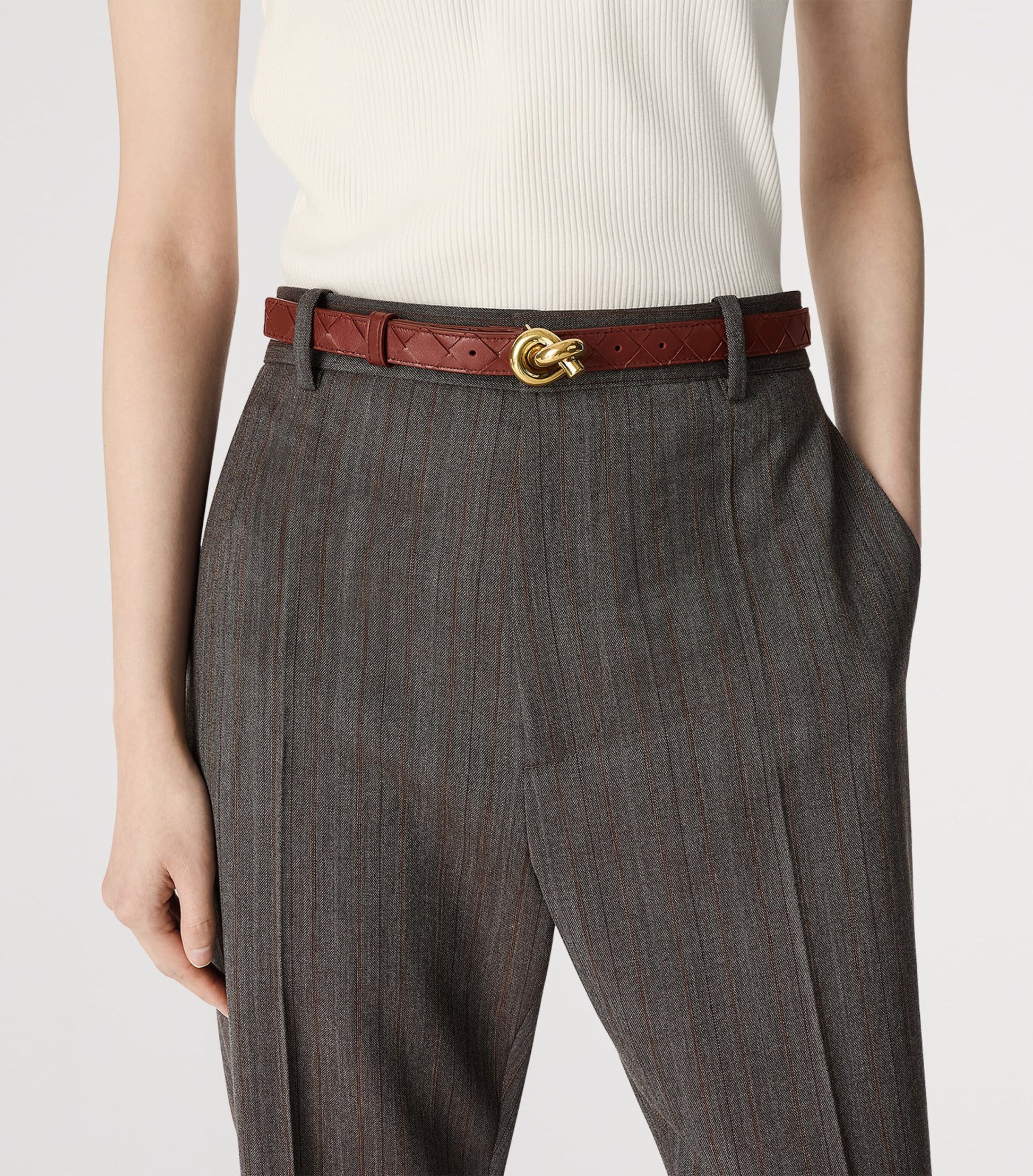 Bottega Veneta Brown Leather Knot Belt