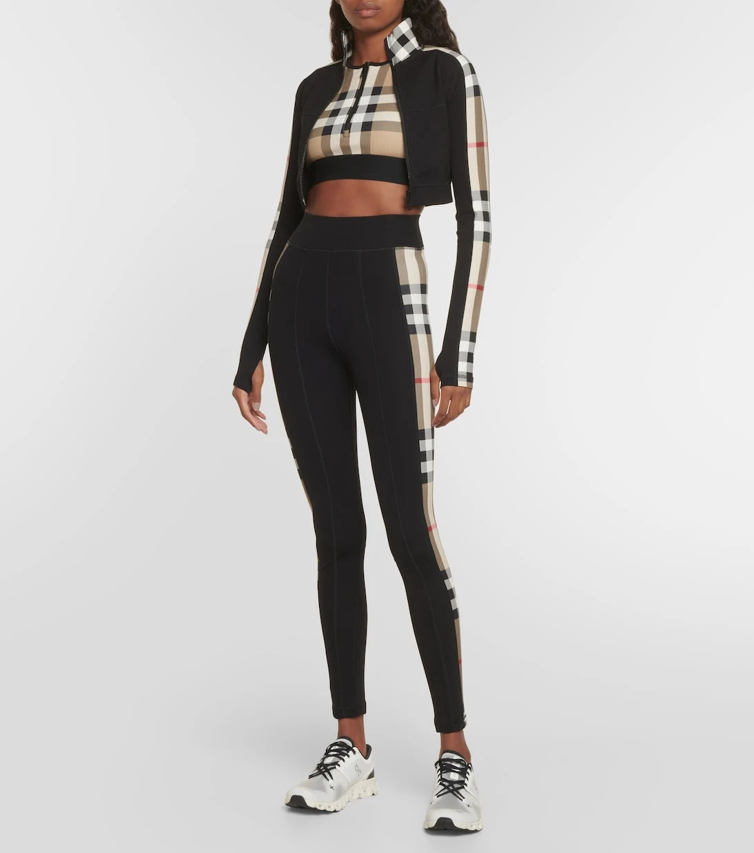 Burberry - Burberry Check technical jersey track jacket
