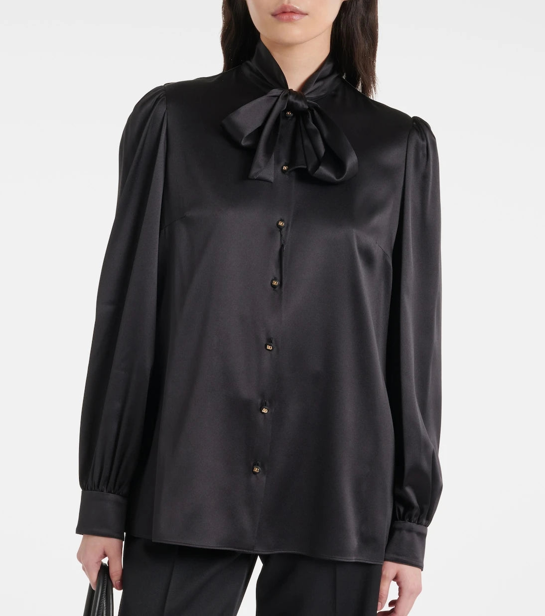 Dolce&Gabbana - Tie-neck silk-blend satin blouse