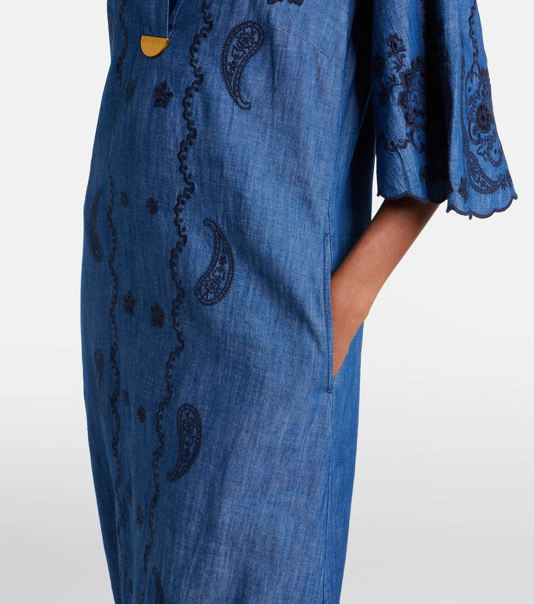 Zimmermann - Aster embroidered denim midi dress