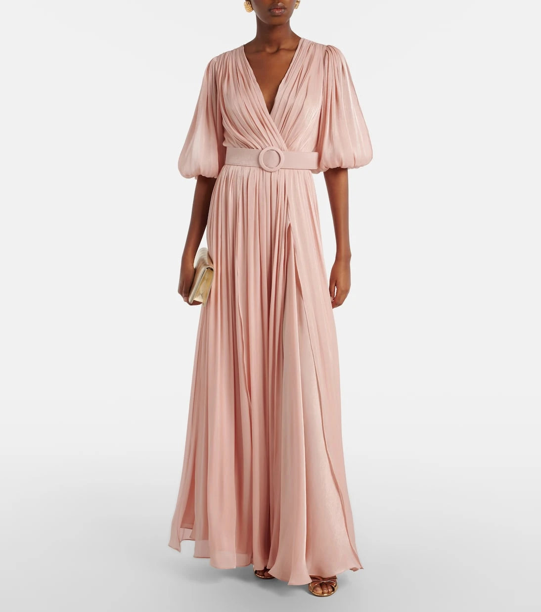 Costarellos - Brennie iridescent georgette gown