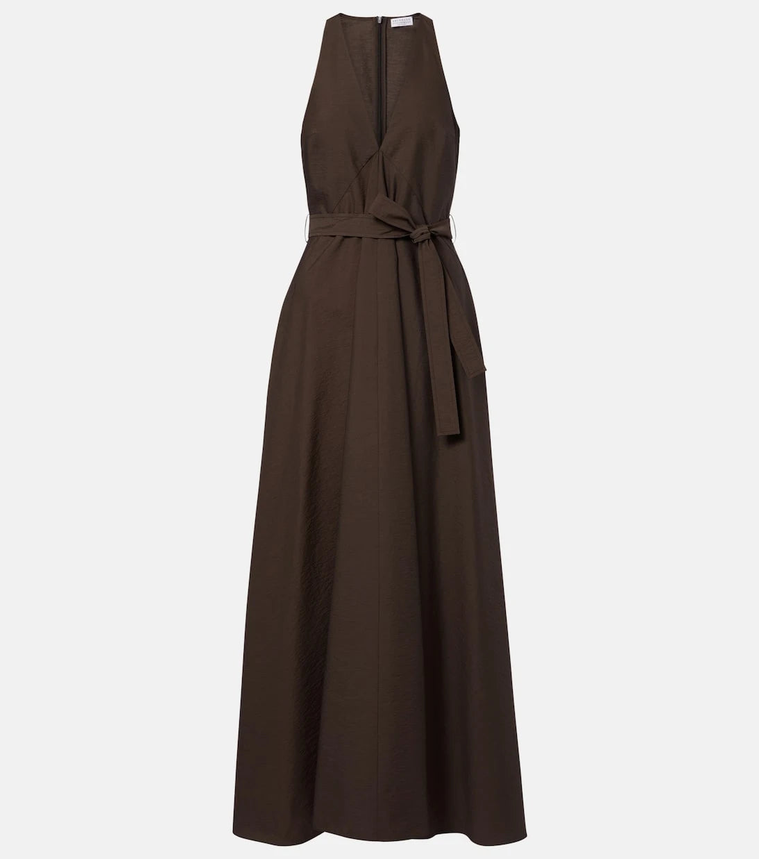 Brunello Cucinelli - Belted cotton-blend maxi dress