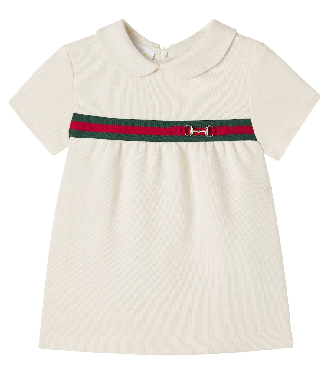 Gucci Kids - Horsebit Web Stripe cotton dress