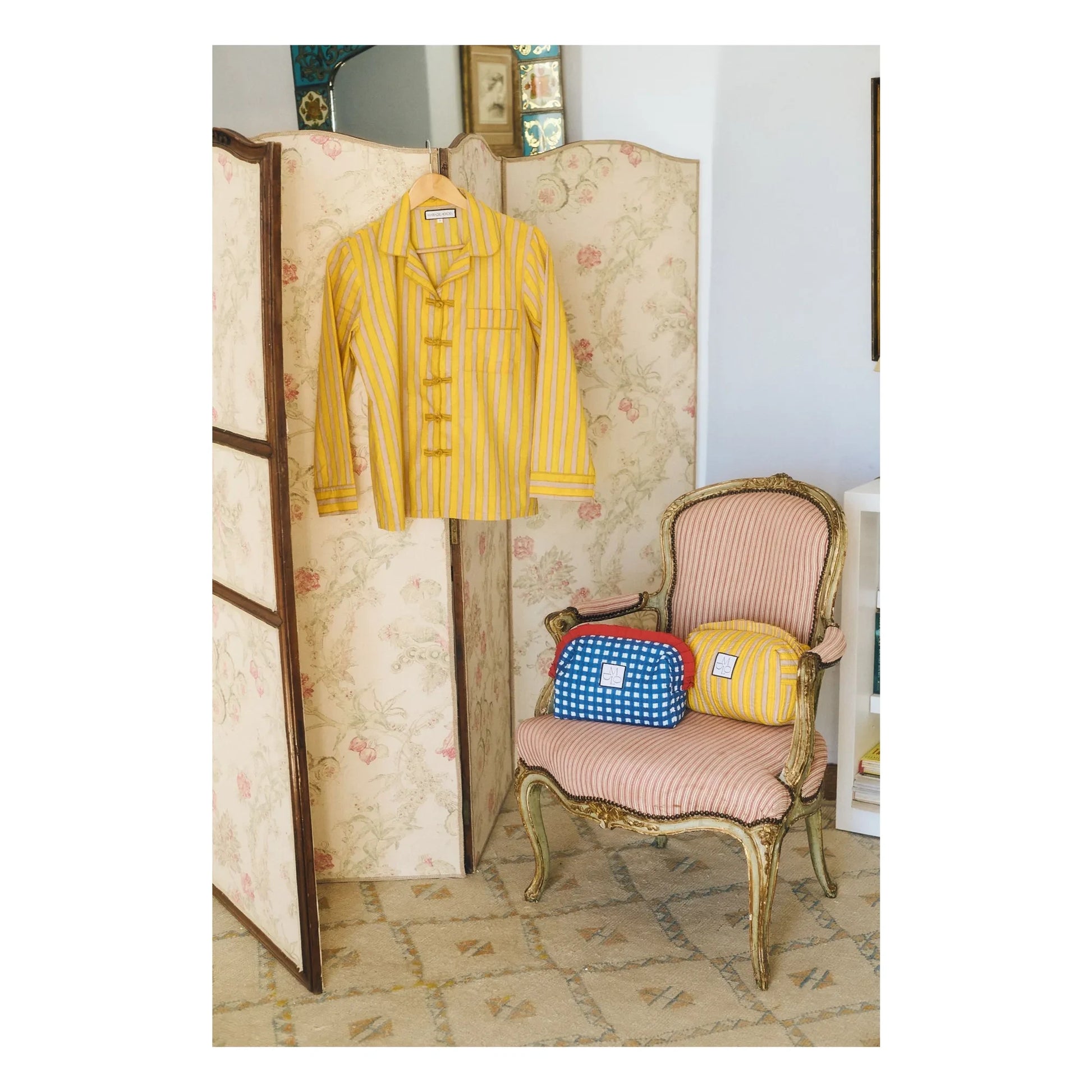 Maria de la Orden - Cali Cotton Striped Pyjamas | Yellow