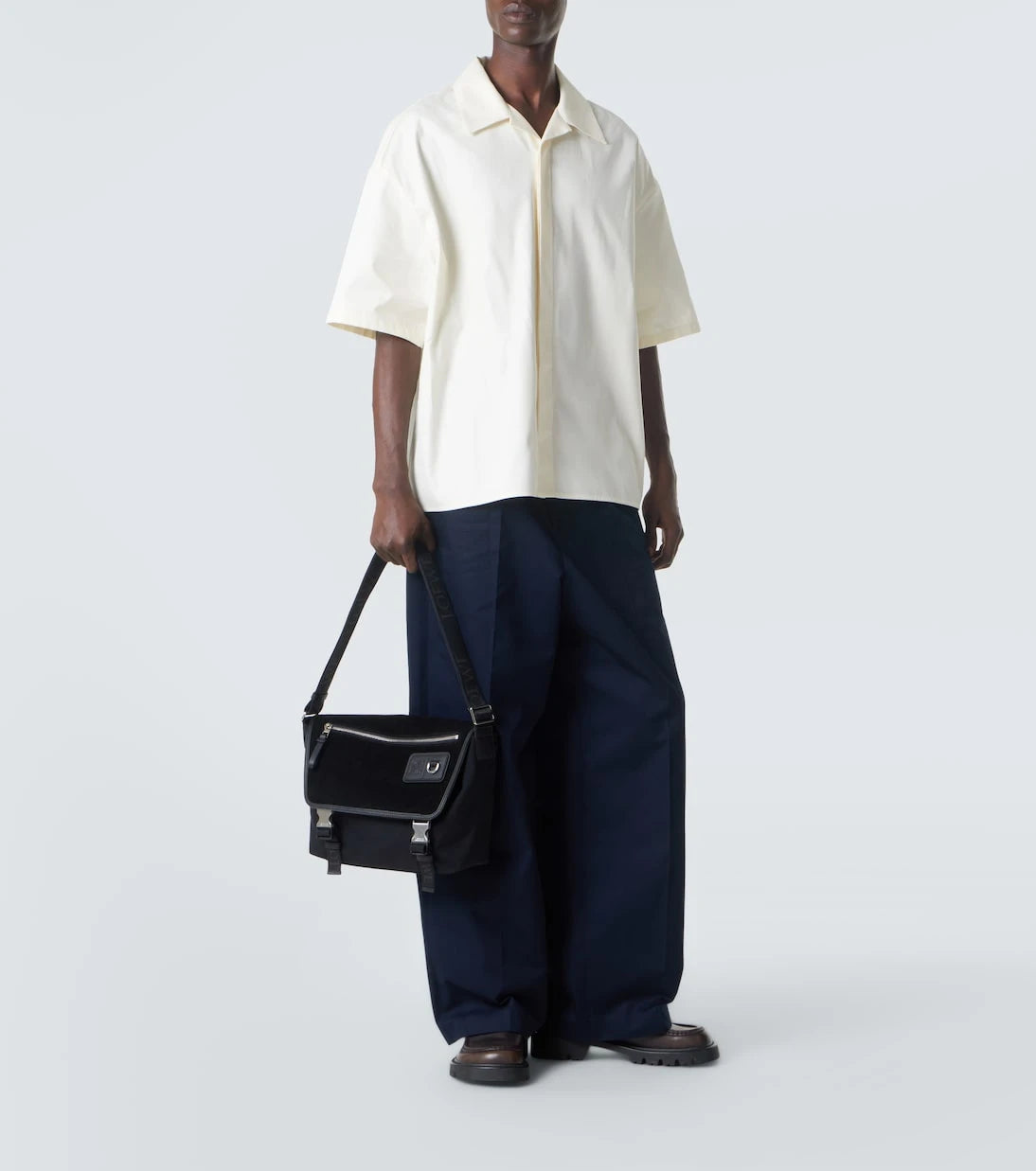 Loewe - Flex Medium canvas and suede messenger bag