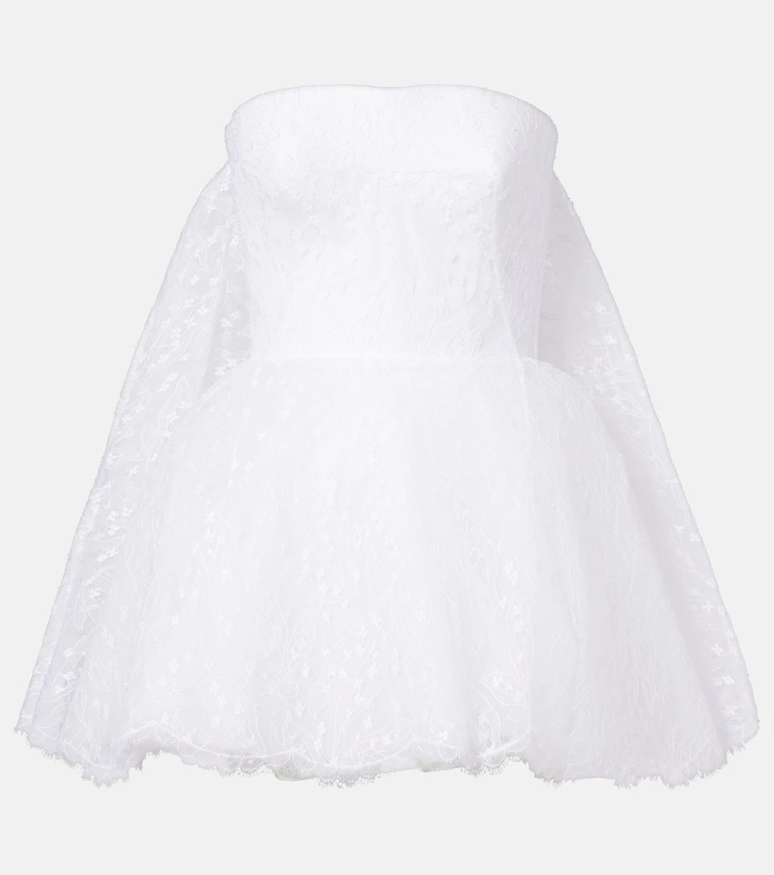 Givenchy - Caped lace bustier dress