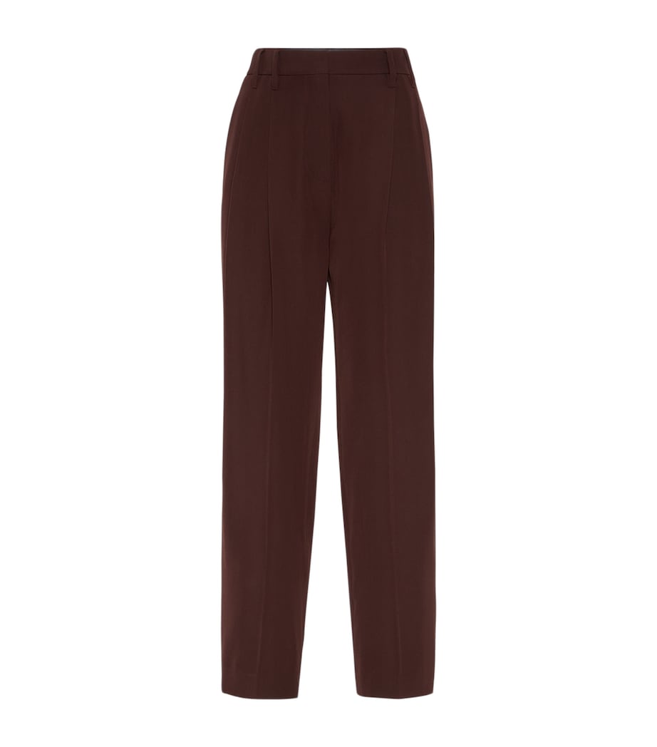 Brunello Cucinelli Red Virgin Wool-Cotton Slouchy Trousers