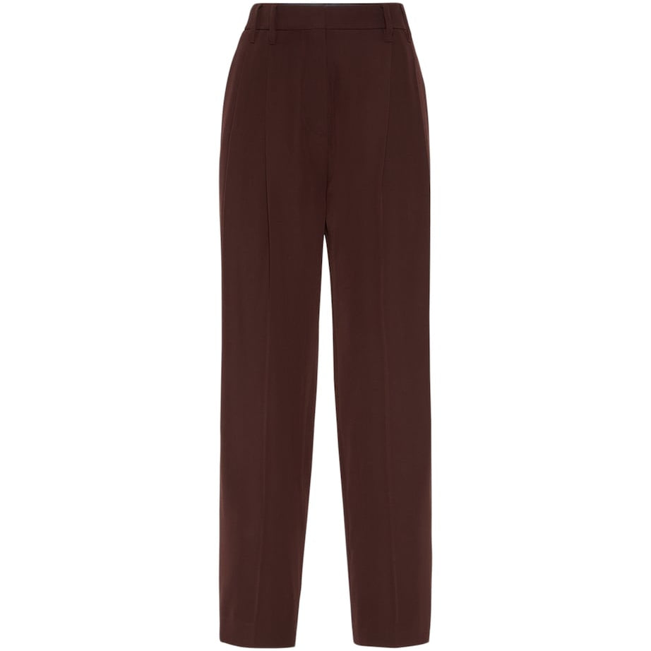 Brunello Cucinelli Red Virgin Wool-Cotton Slouchy Trousers