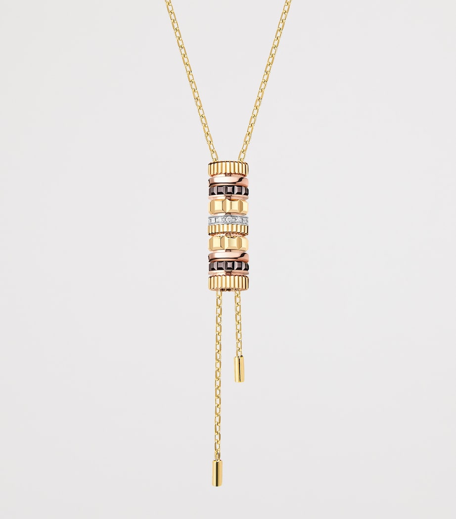 Yellow Gold and Diamond Quatre Classique Tie Necklace