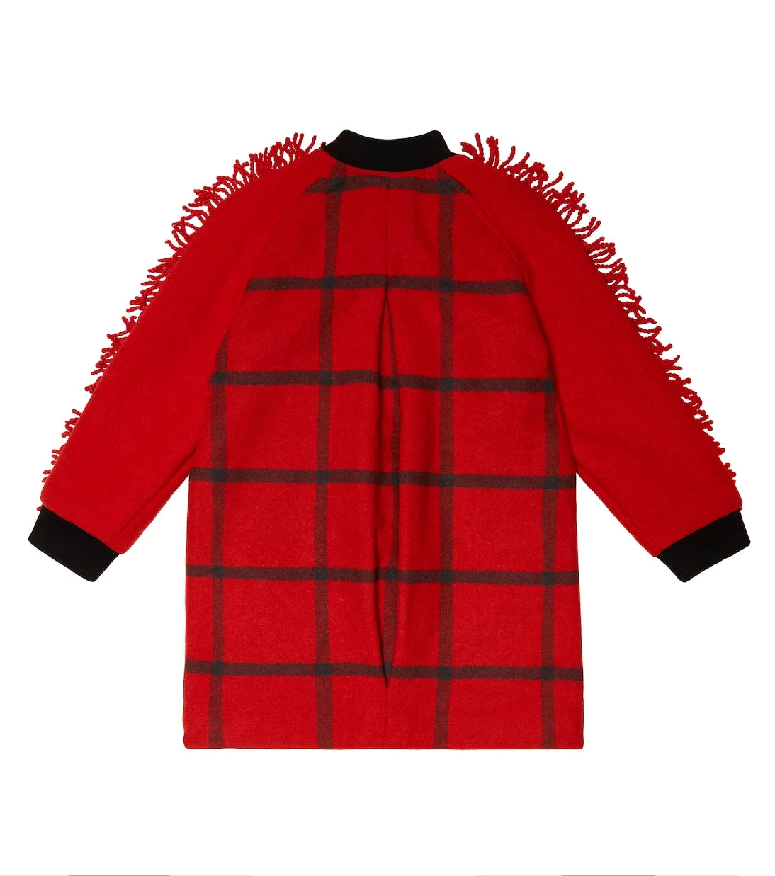 Stella McCartney Kids - معطف صوفي بمزيج من خيوط الصوف مع شراشيب