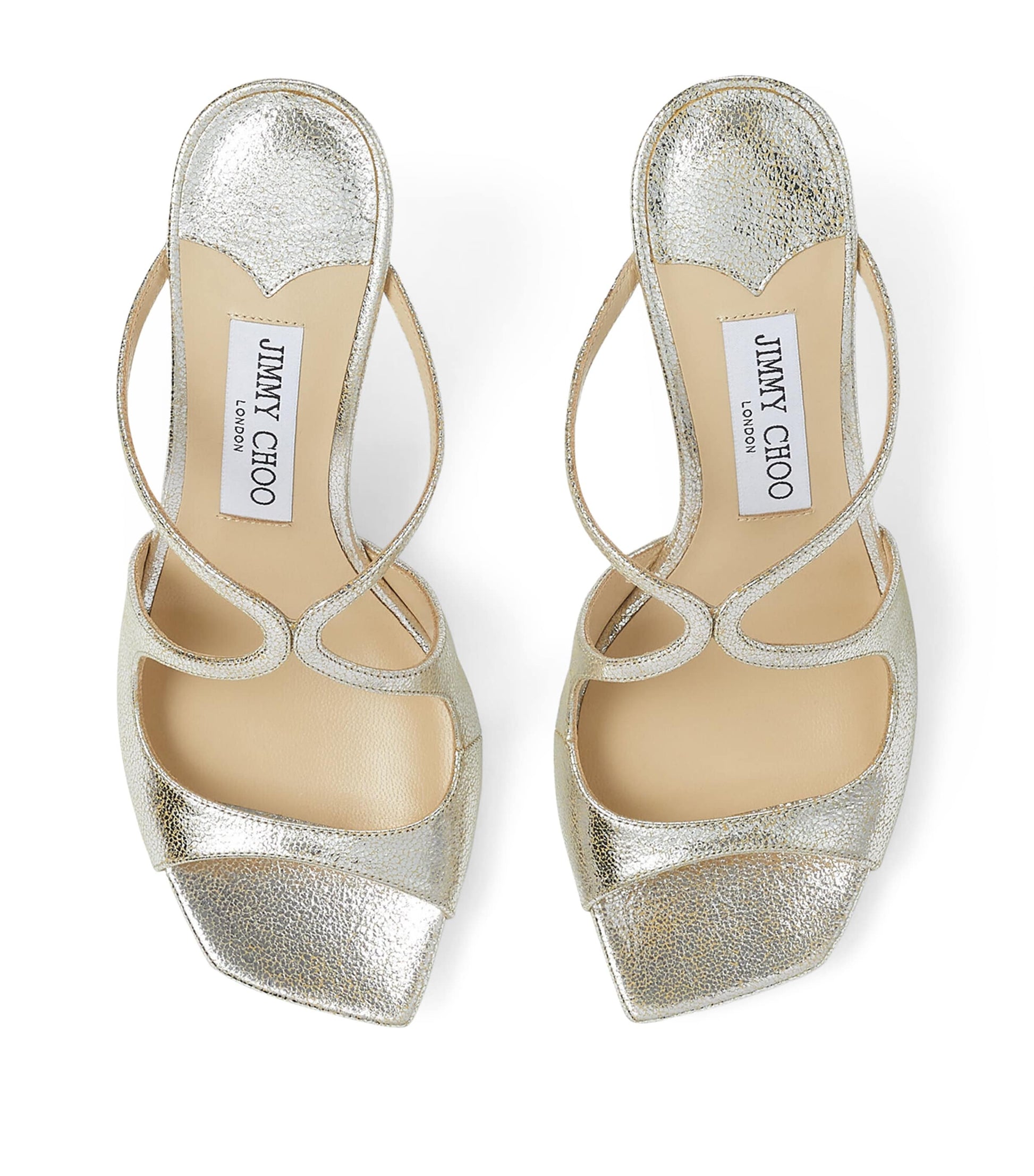 Jimmy Choo Neutral Anise 75 Leather Sandals
