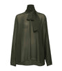 Green Georgette Pussybow Blouse