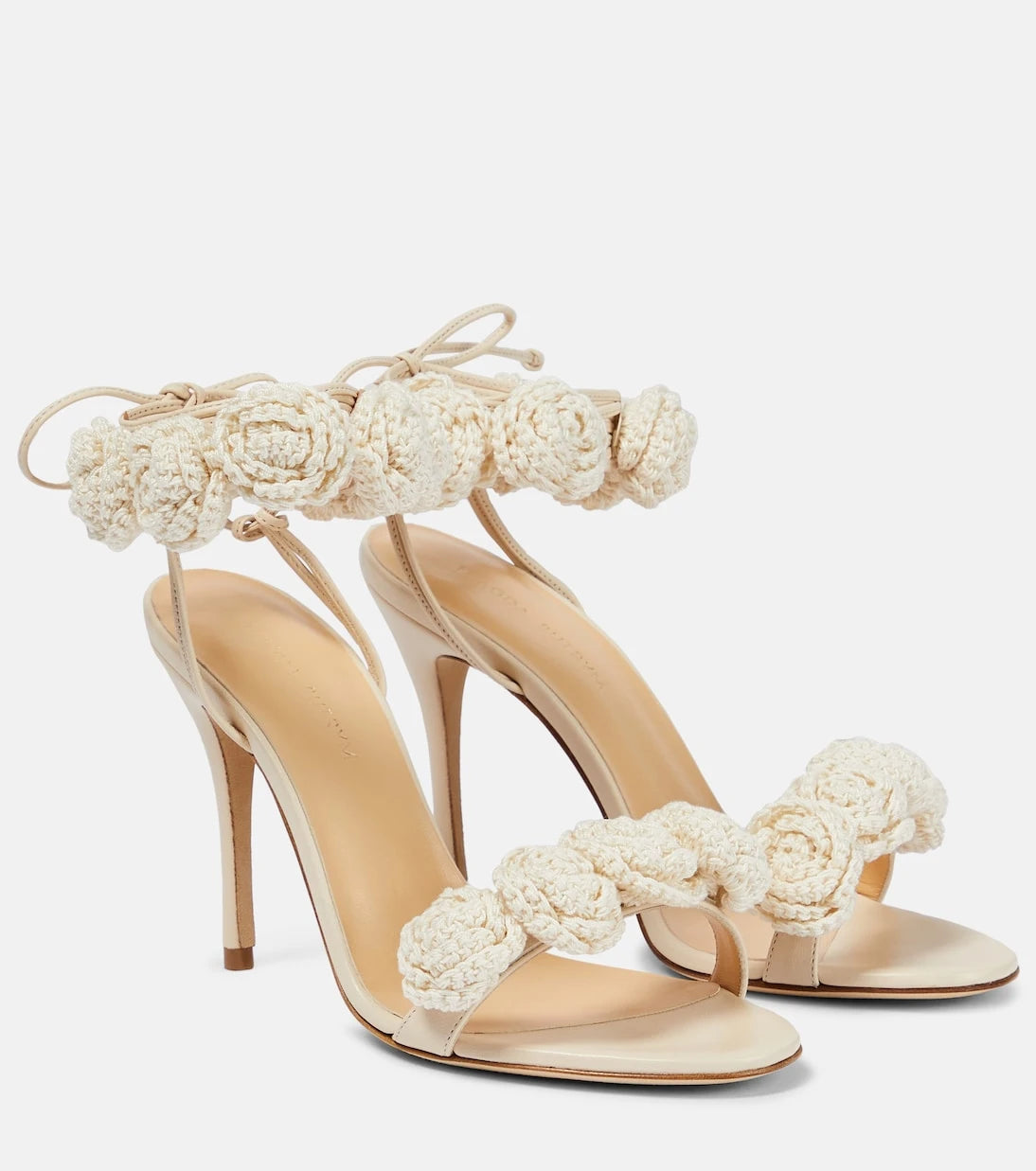 Magda Butrym - Floral crochet and leather sandals