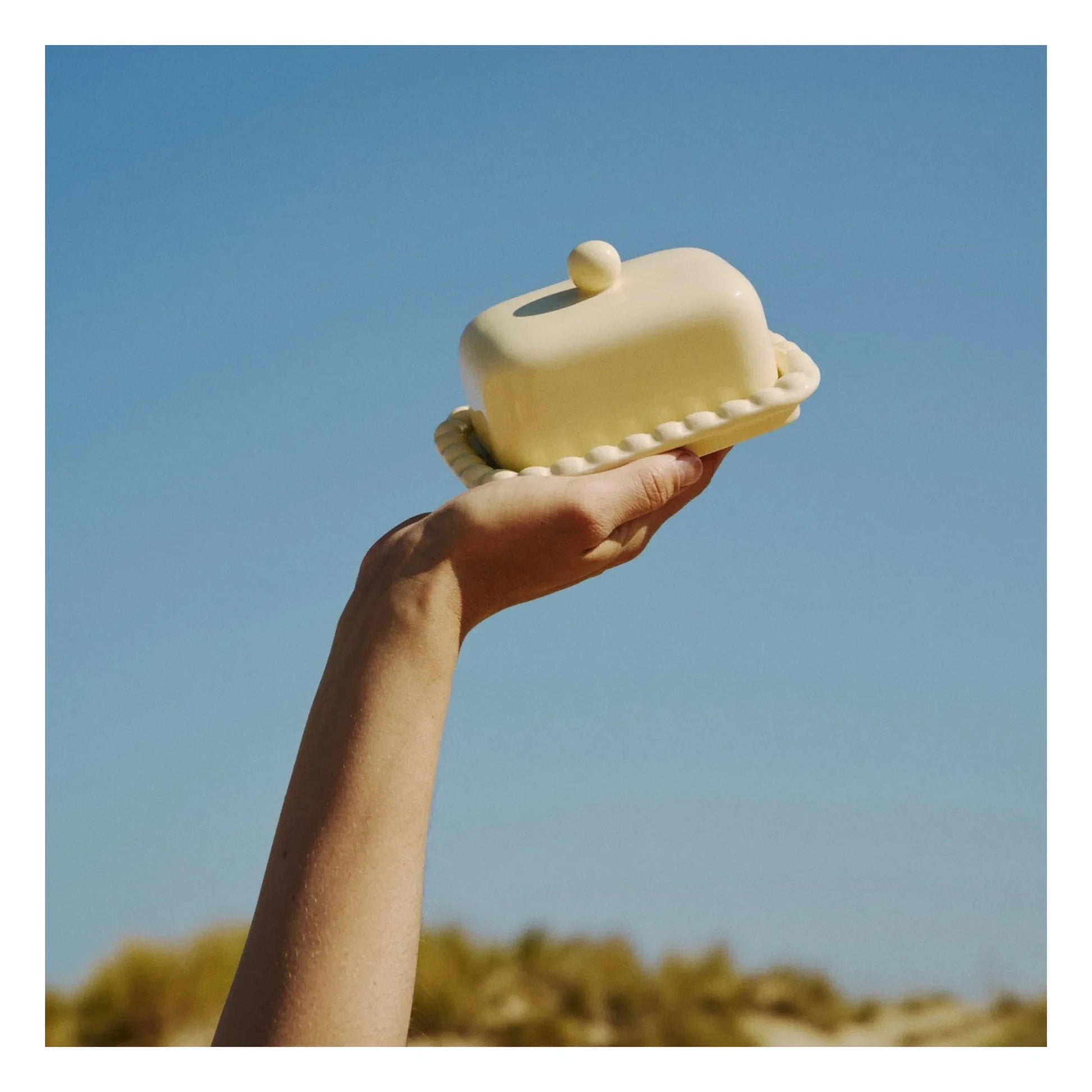 Denise - Dakota butter dish | Pale yellow