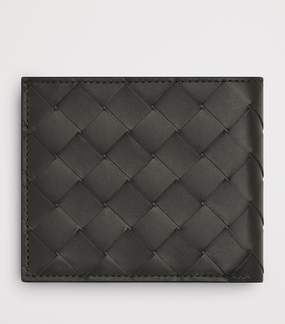 Bottega Veneta Black Leather Intrecciato Bifold Wallet