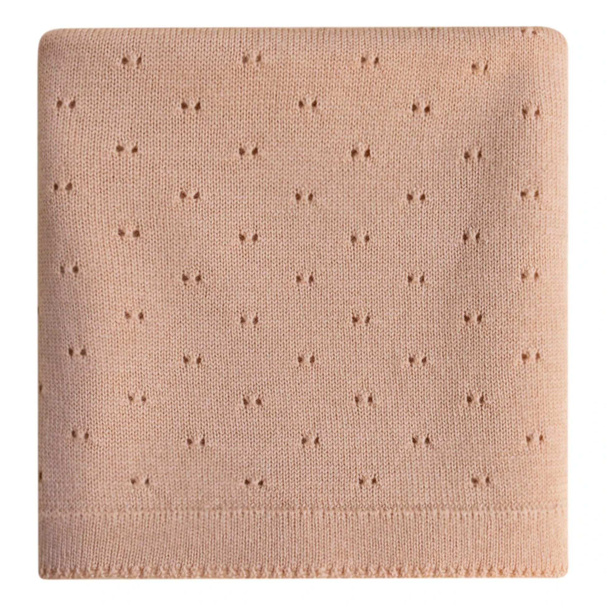 Hvid - Bibi Pointelle Merino Wool Blanket | Pale Pink