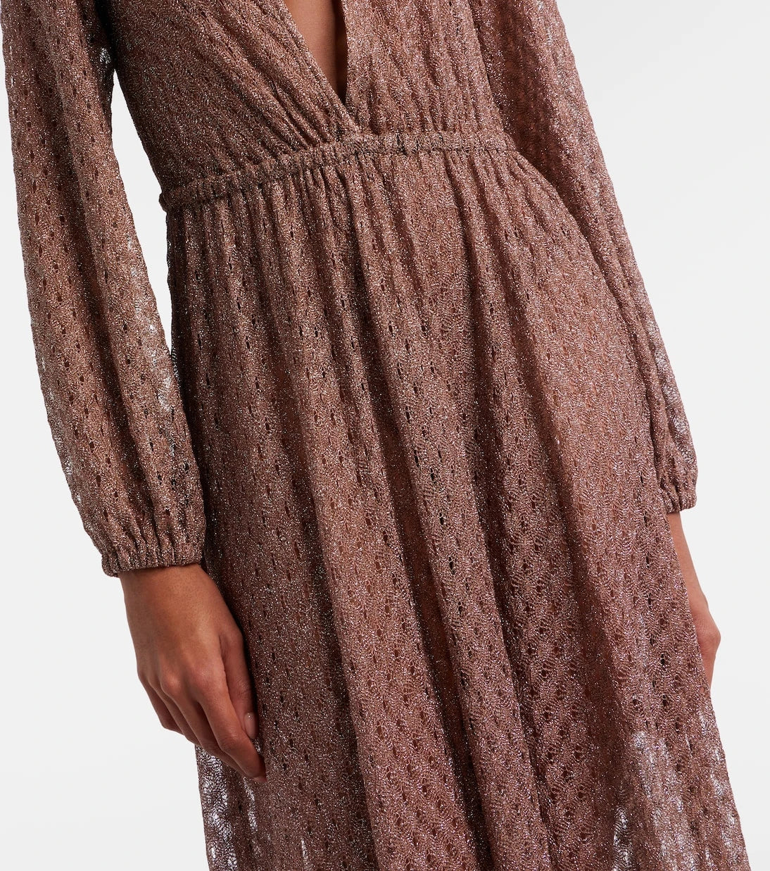 Missoni - فستان ماكسي من نسيج اللاميه المفتوح