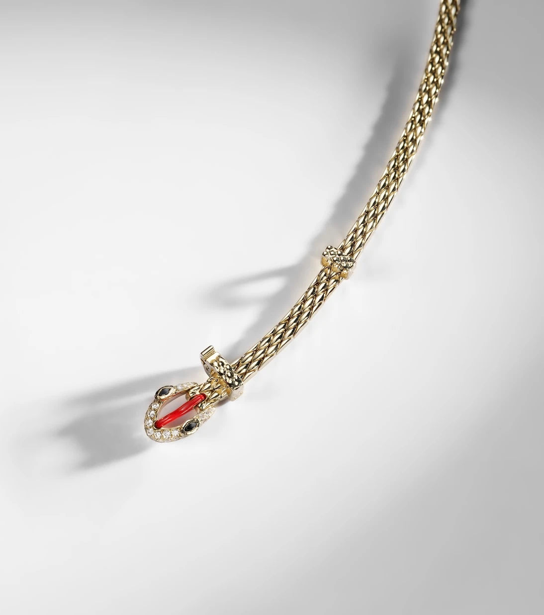 Yvonne Léon - Python Mini 9kt gold bracelet with diamonds and enamel
