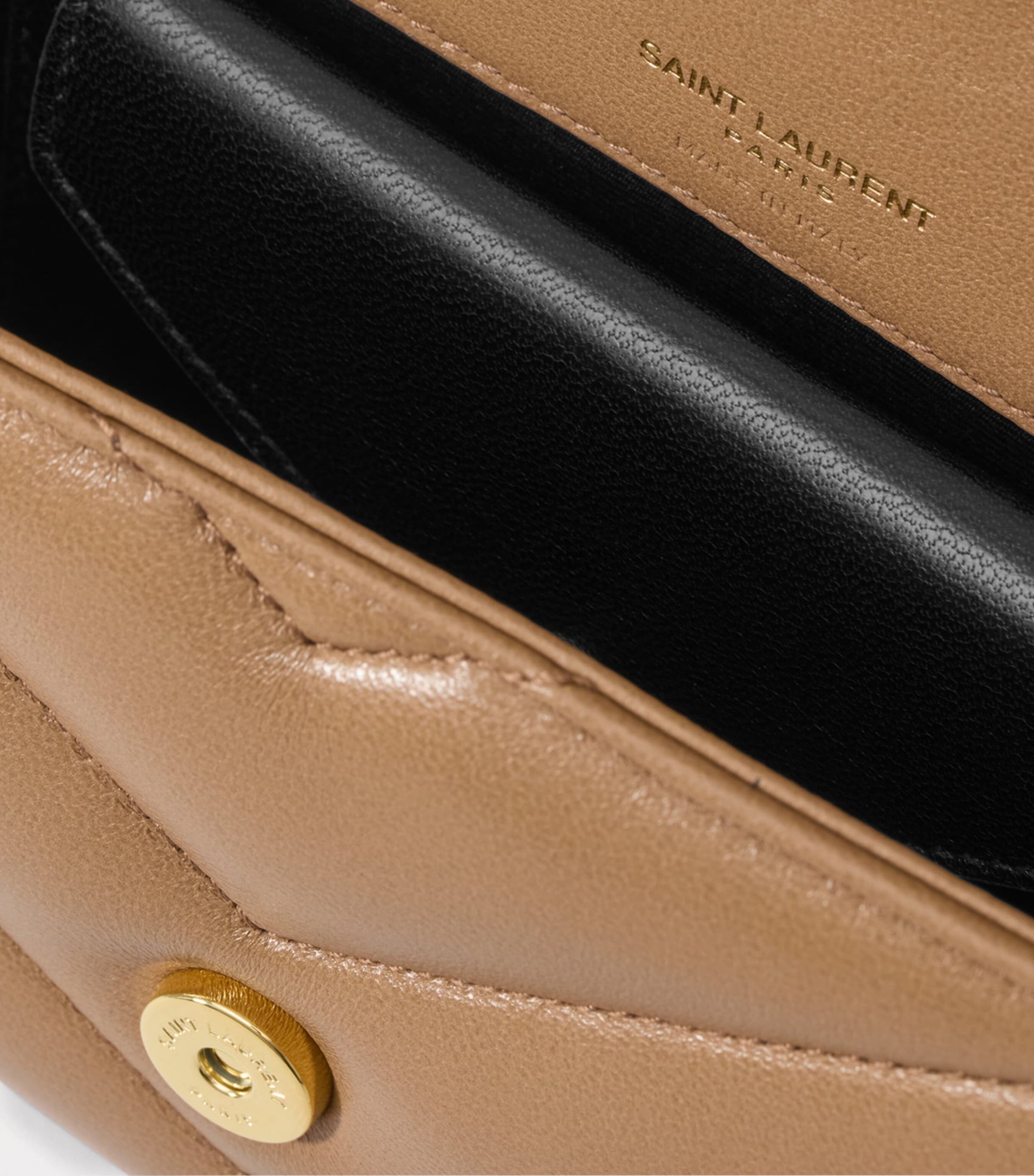 Saint Laurent Brown Mini Leather Loulou Shoulder Bag