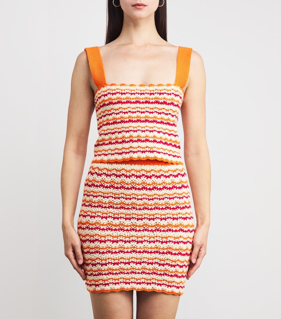 ESCVDO Orange Crochet Wayra Crop Top