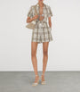 Burberry Ivory Cotton Check Drawstring Shorts