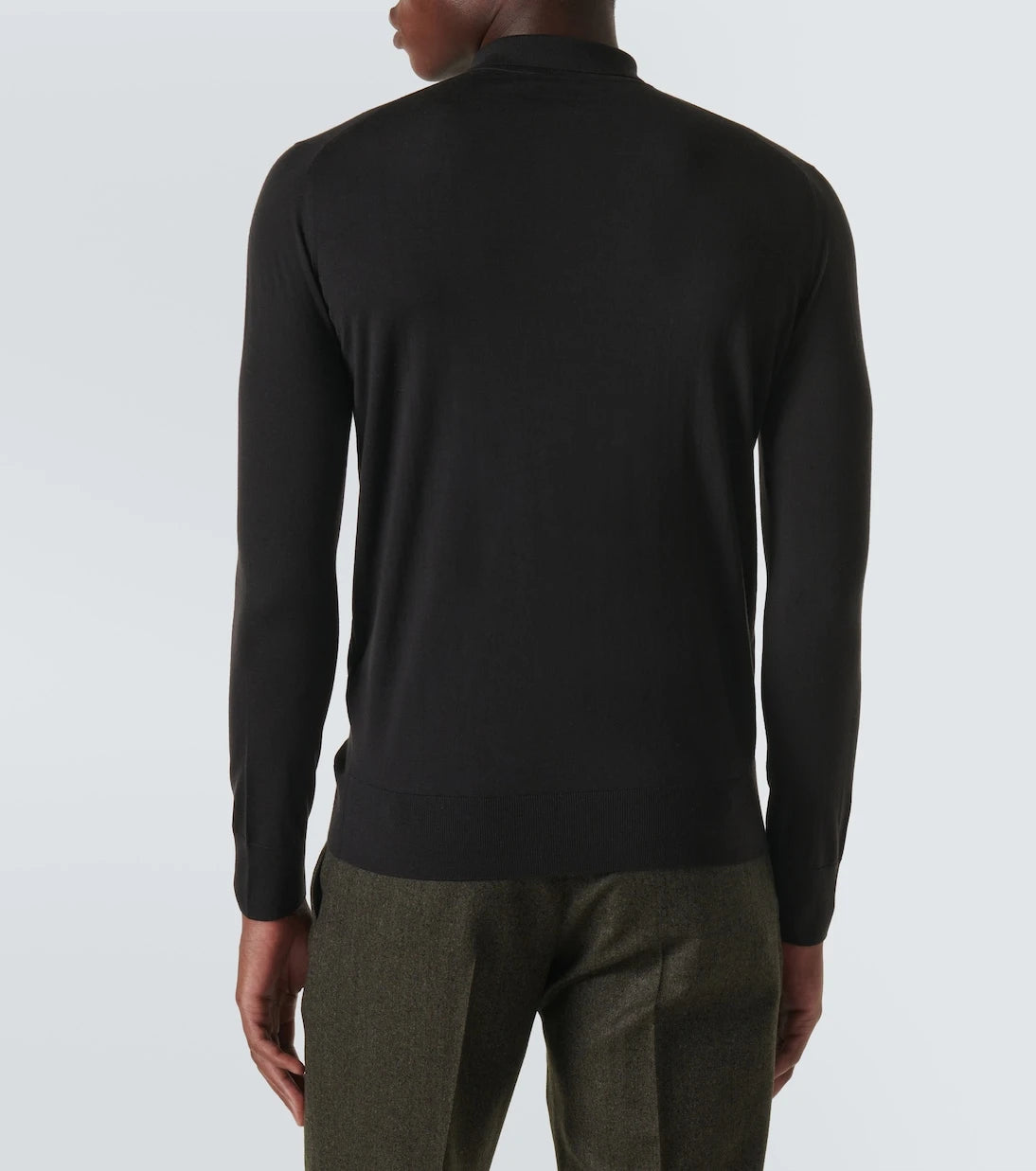Loro Piana - قميص بولو صوف بأكمام طويلة