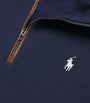 Cotton-Blend Polo Pony Quarter-Zip Sweater