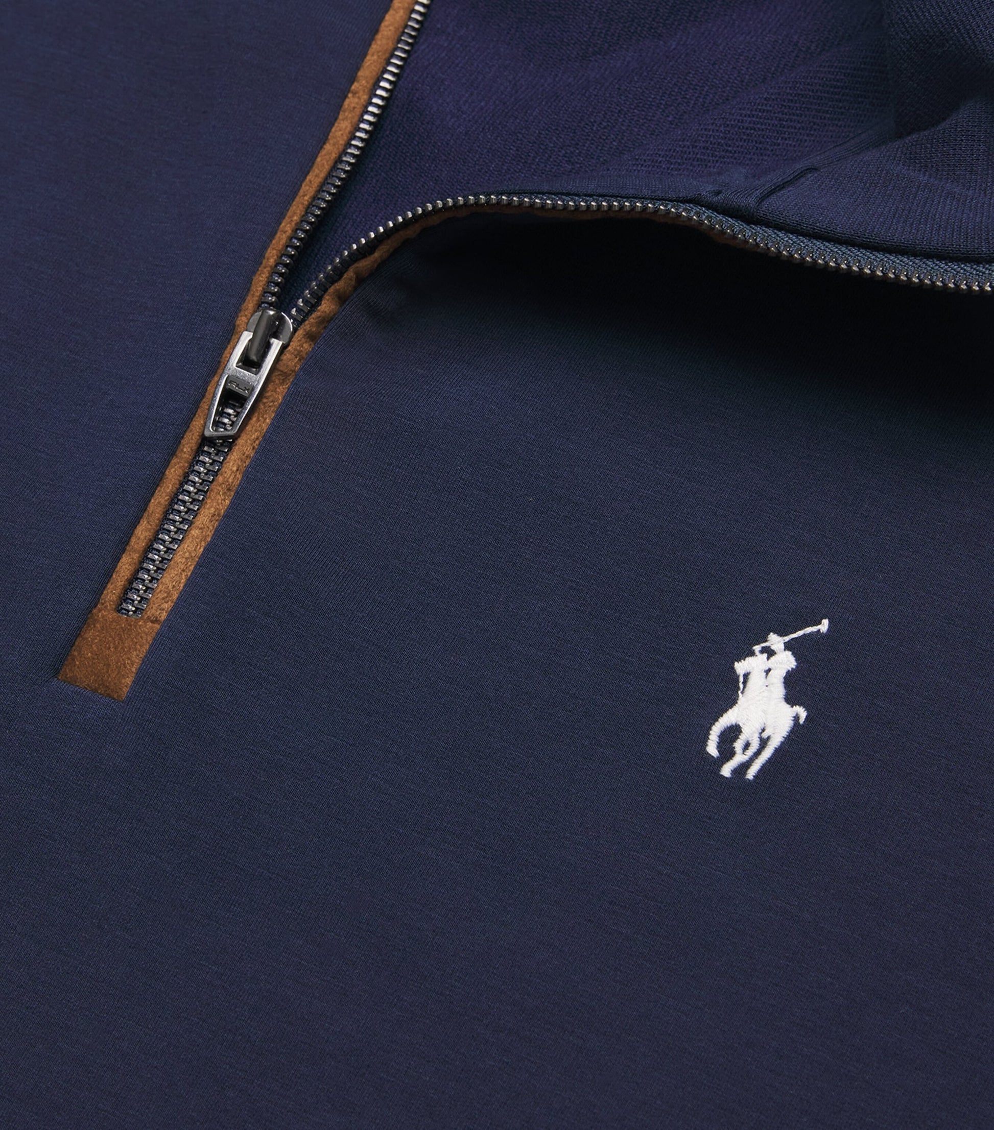 Cotton-Blend Polo Pony Quarter-Zip Sweater