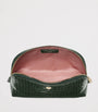 Small Leather Croc-Embossed Cosmetic Case