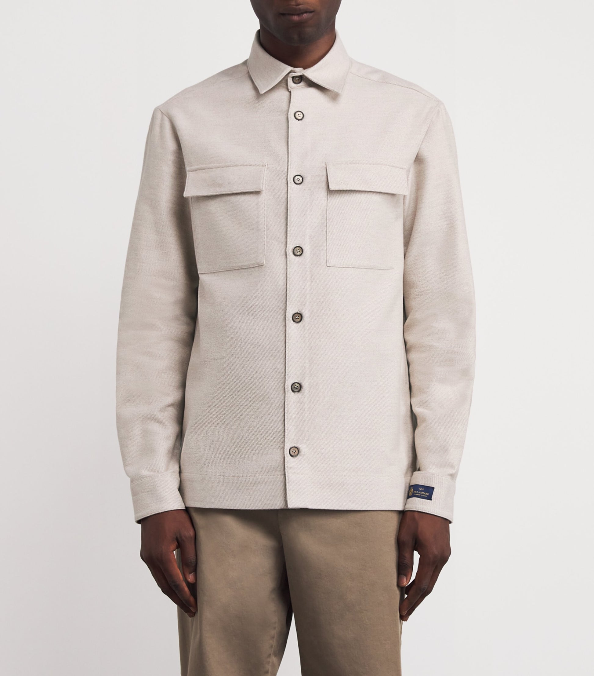 Beige Cotton-Cashmere Overshirt